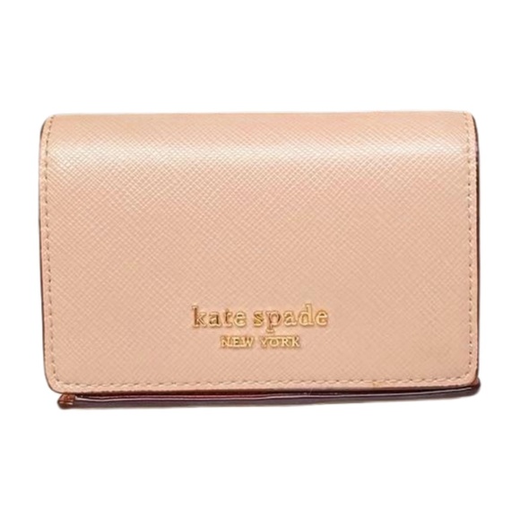 Kate Spade Booked Trifold Flap Wallet, Warm Beige Nude - Picture 3 of 4